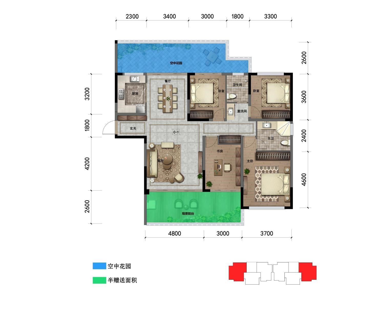 D1 户型：四室两厅两卫